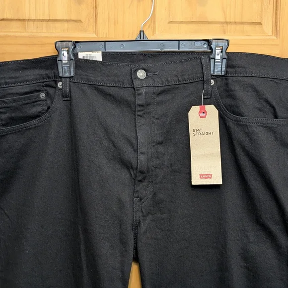 Levi's 514 Straight Leg Men's 42x32 Black Jeans Stretch Cowboy Denim Classic NWT - Picture 12 of 12